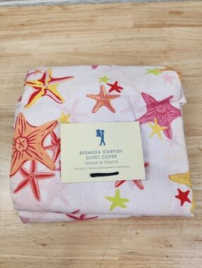 Pottery Barn Kids Bermuda Starfish Duvet Cover Sz F /Q Bright Colorful NOS